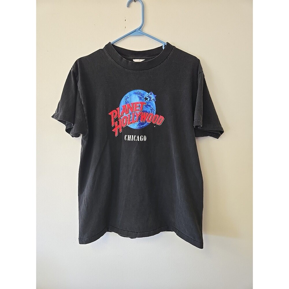 Vintage Planet Hollywood Chicago Graphic T Shirt Black Tourist Souvenirs‎ large